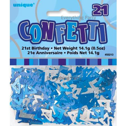 21st Birthday Table Scatters 14g (Blue, Pink, Black) - Everything Party