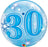 22" Qualatex 30th Birthday Star Burst Blue Bubbles Balloon - Everything Party