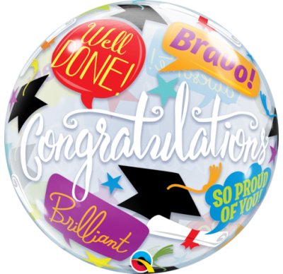 22" Qualatex Graduation Accolades Bubbles Balloon - Everything Party