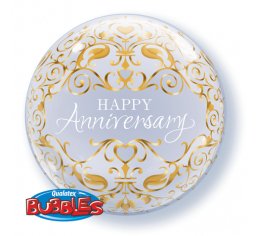 22" Qualatex Happy Anniversary Classic Bubbles Balloon - Everything Party