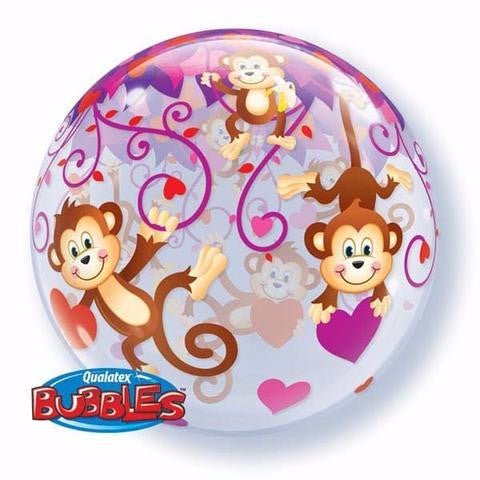 22" SINGLE BUBBLE LOVE MONKEYS Balloon - Everything Party