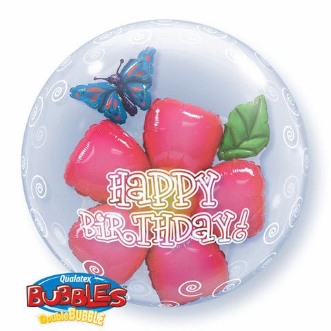 24" Birthday Flower Double Bubbles Balloon - Everything Party