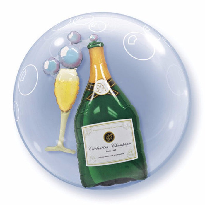 24" Champagne Bottle Double Bubbles Balloon - Everything Party
