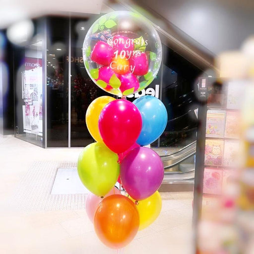 24" Double Bubbles Balloon Bouquet with Vinyl Writing - Everything Party