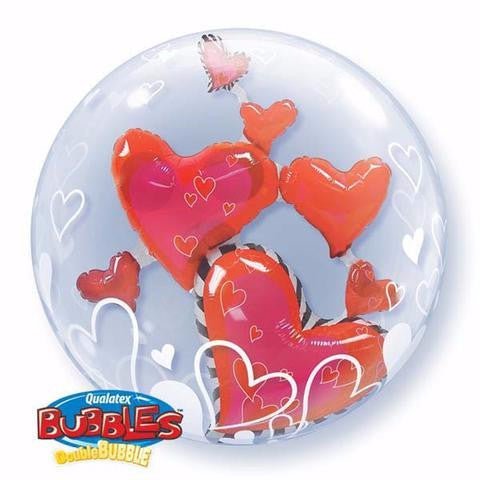 24" Double Bubbles LOVELY FLOATING HEARTS - Everything Party