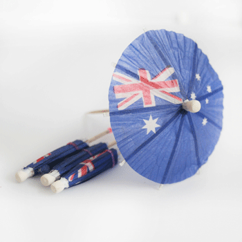 24pk Aussie Umbrella Picks - Everything Party