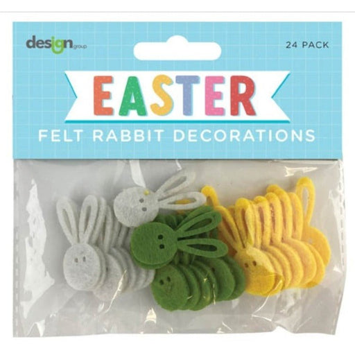 24pk Easter Felt Bunny Decoration - Everything Party