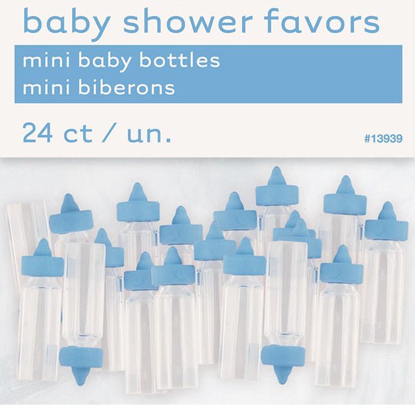 24pk Mini Baby Bottles - Blue - Everything Party