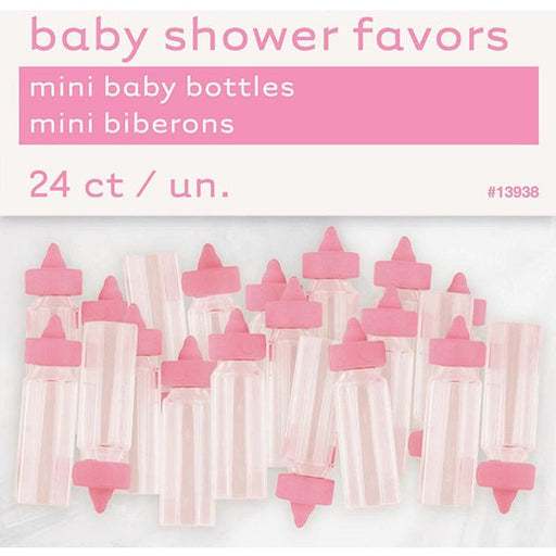 24pk Mini Baby Bottles - Pink - Everything Party