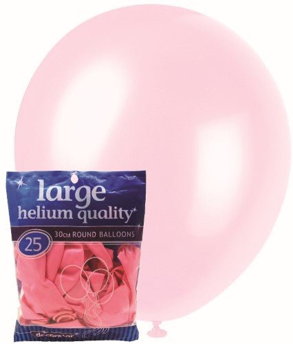 25pk Decorator Helium Quality Latex Balloons 30cm - Baby Pink - Everything Party