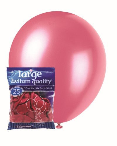 25pk Decorator Helium Quality Latex Balloons 30cm - Bubblegum Pink - Everything Party