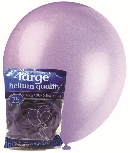 25pk Decorator Helium Quality Latex Balloons 30cm- Lavender - Everything Party