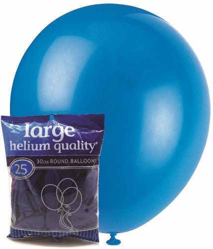 25pk Decorator Helium Quality Latex Balloons 30cm - Royal Blue - Everything Party