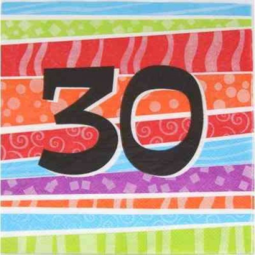 25pk Printed 30 Luncheon Napkins - 30th Birthday - Everything Party