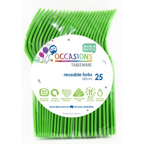 25pk Reusable Plastic Fork - Lime Green - Everything Party