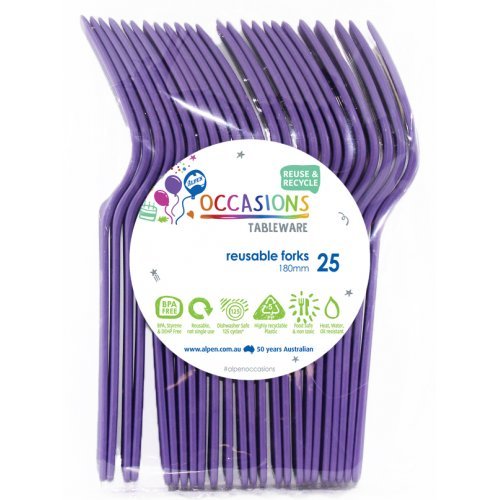 25pk Reusable Plastic Fork - Purple - Everything Party