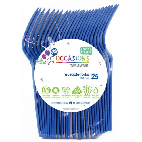 25pk Reusable Plastic Fork - Royal Blue - Everything Party