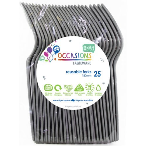 25pk Reusable Plastic Fork - Silver - Everything Party