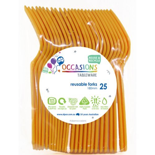 25pk Reusable Plastic Fork - Yellow - Everything Party