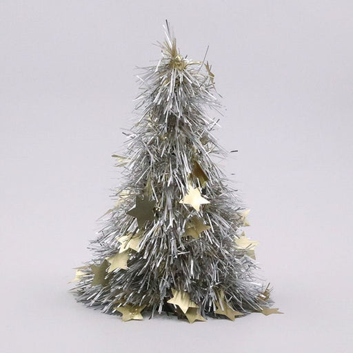 26cm Champagne Starburst Christmas Tinsel Tree - Everything Party