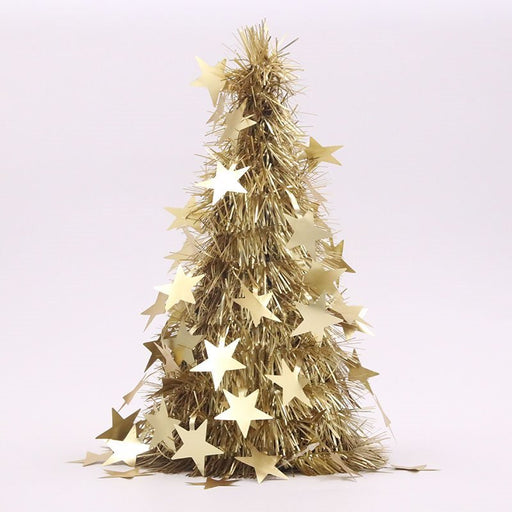 26cm Gold Starburst Christmas Tinsel Tree - Everything Party