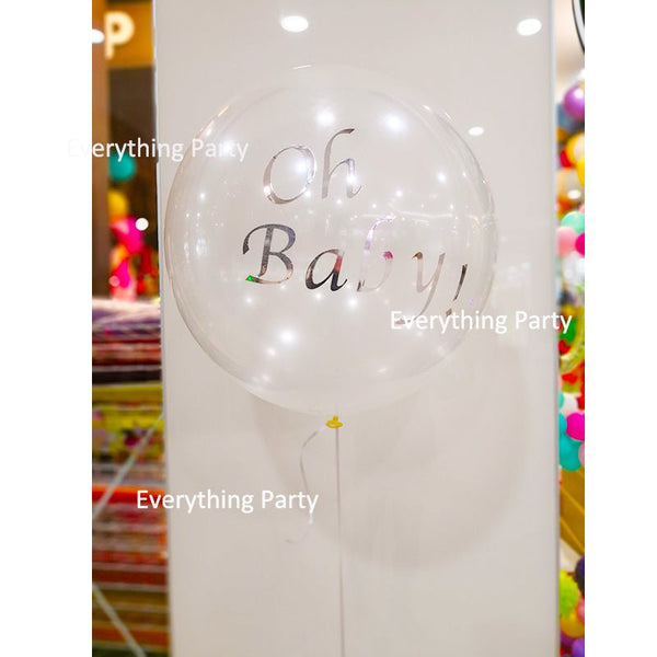 2ft Transparent Jumbo Helium Balloon with Customized Writing - Baby Shower - Everything Party