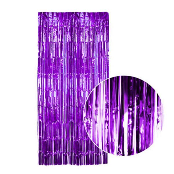 2m Metallic Curtain - Purple - Everything Party