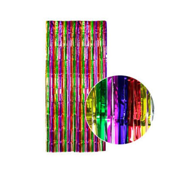 2m Metallic Curtain - Rainbow - Everything Party