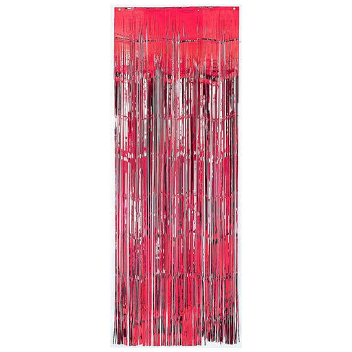 2m Metallic Curtain - Red - Everything Party
