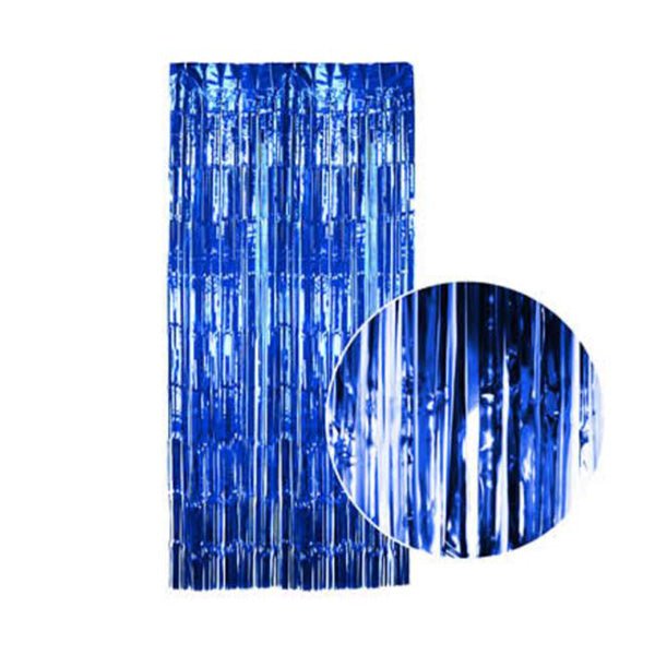2m Metallic Curtain - Royal Blue - Everything Party