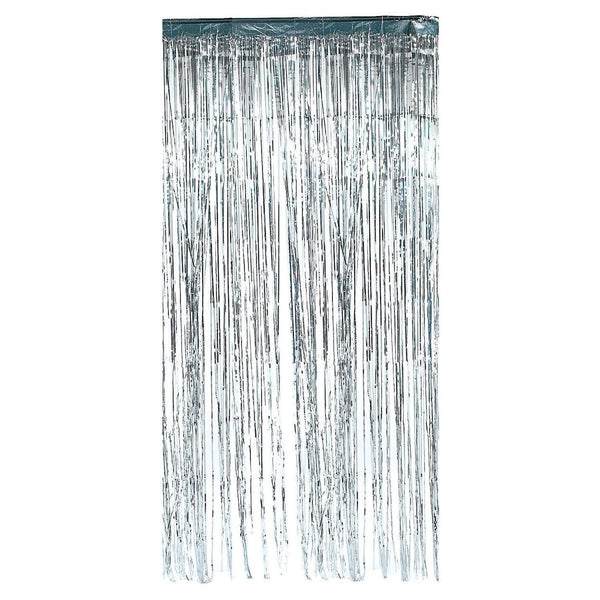 2m Metallic Curtain - Silver - Everything Party