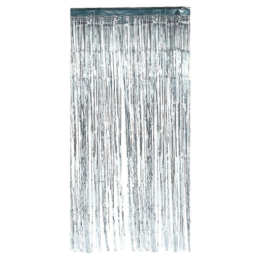 2m Metallic Curtain - Silver - Everything Party