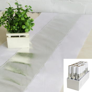 2m White & Silver Table Runner - Everything Party