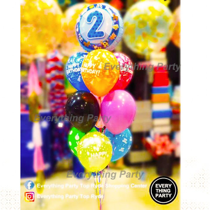 2nd Birthday Boy Helium balloon Bouquet - Everything Party