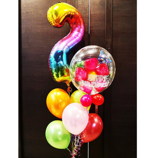 2nd Birthday Rainbow Number Helium Balloon Bouquet - Everything Party