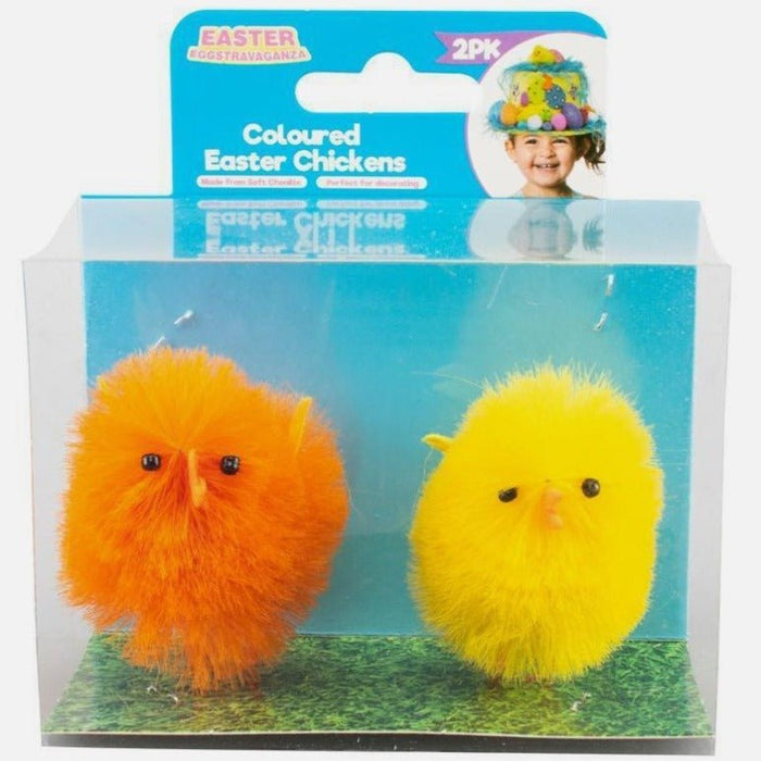 2pk Assorted Colour Easter Craft Plush Chicks 5cm - Everything Party