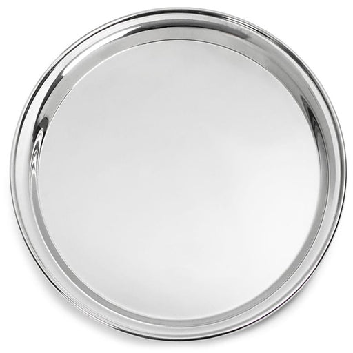 2pk Deluxe Metallic Silver Round Platters 34cm - Everything Party