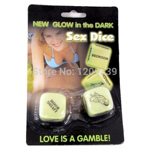 2pk Glow in the Dark Sex Decision Game Dices - Everything Party