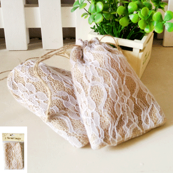 2pk Hessian Bag with Lace - Everything Party