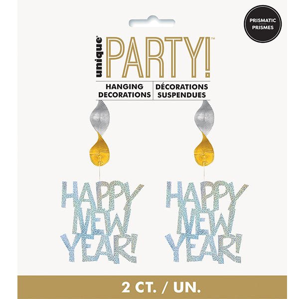 2pk New Year Prismatic Hanging Decorations - Everything Party
