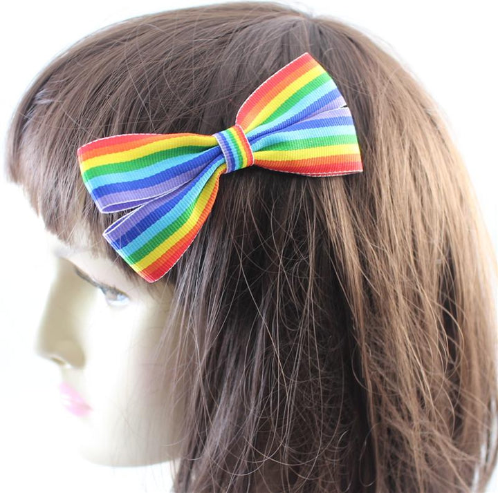2pk Rainbow Bow Hair Clips - Everything Party