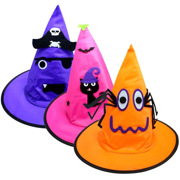 3 Assorted Design Children Halloween Witch Hat - Everything Party