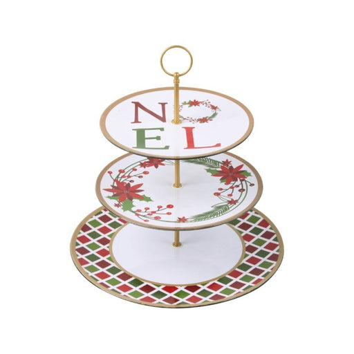 3 Tier Noel Wreath Christmas Cup Cake Snack Stand - Everything Party