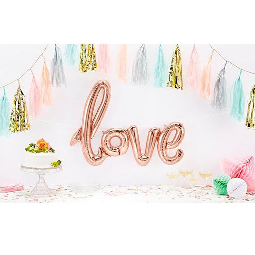 30" Rose Gold Script 'love' Air-Filled Foil Balloon Banner - Everything Party