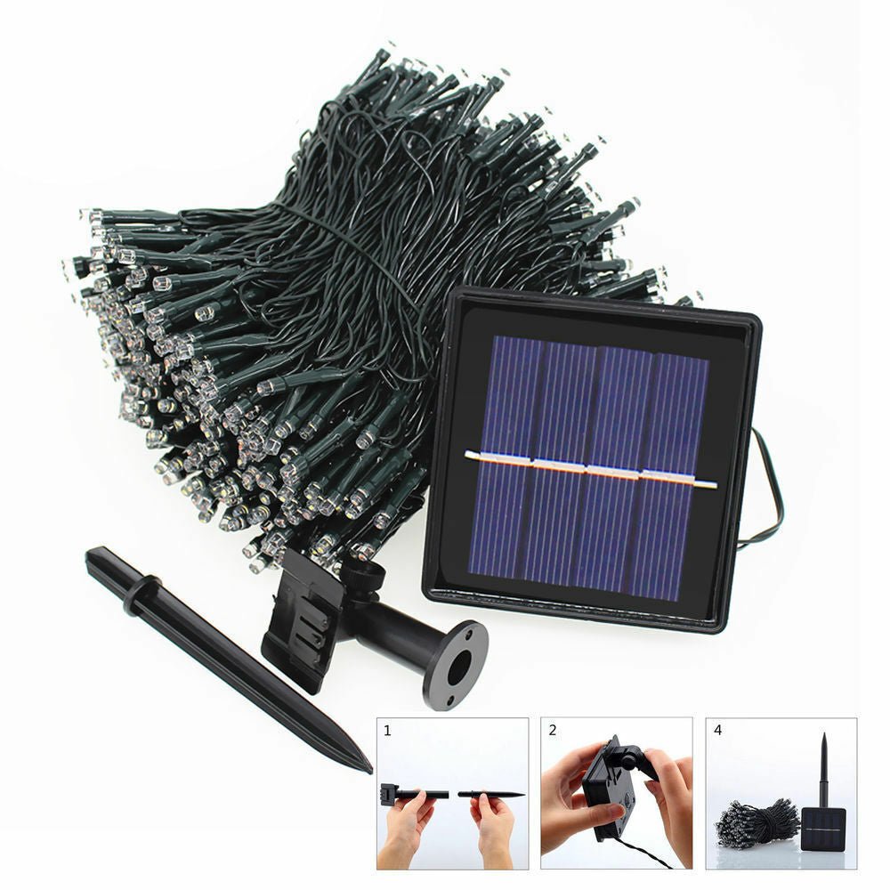 300 Super Bright Solar Power LED Fairy String Lights 26m - Warm White ...