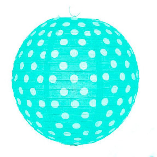 30cm Polka Dots Paper Lantern - Aqua Blue - Everything Party