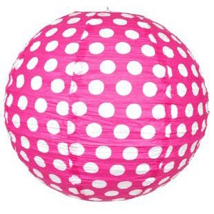 30cm Polka Dots Paper Lantern - Hot Pink - Everything Party