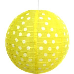 30cm Polka Dots Paper Lantern - Yellow - Everything Party