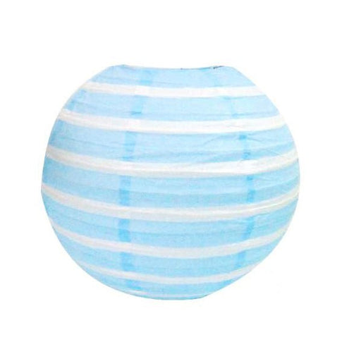 30cm Stripe Paper Lantern - Baby Blue - Everything Party