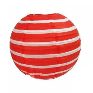 30cm Stripe Paper Lantern - Red - Everything Party